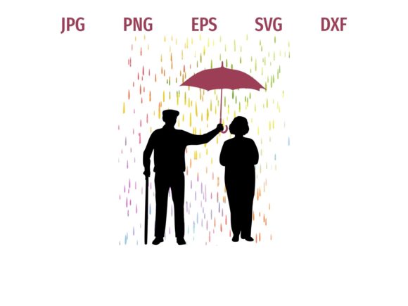 Beautiful Old Couple Graphics for Freebies