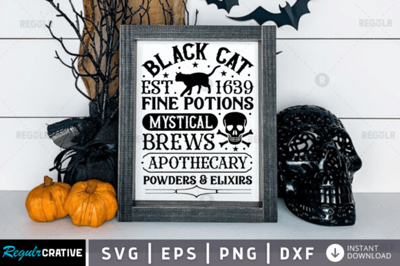 FREE Black Cat Est1639 Svg Design