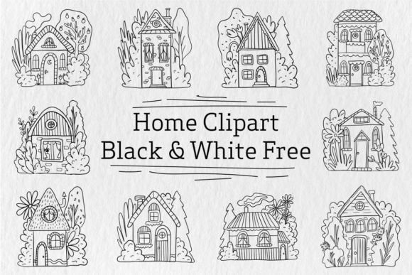 Home Clipart Black and White Free Graphics