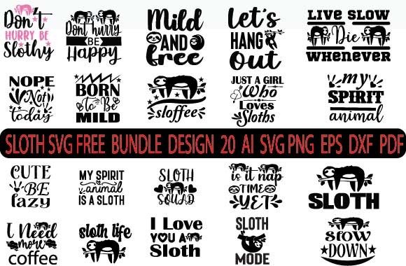 Sloth SVG Free Design Bundle