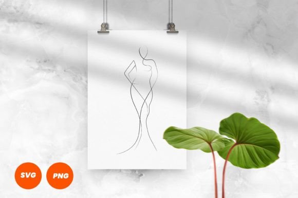 Woman One Line Drawing Graphics Freebies