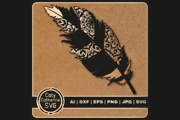 Zentangle Boho Feather SVG for Graphics and Crafts