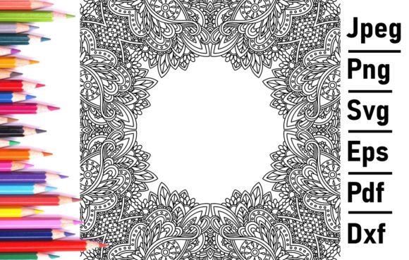 Zentangle Vector Floral Frame Graphics